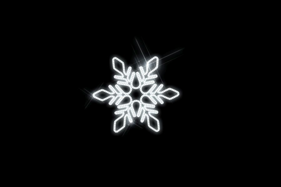 Снежинка белая Новогодние светодиодные игрушки на уличную елку