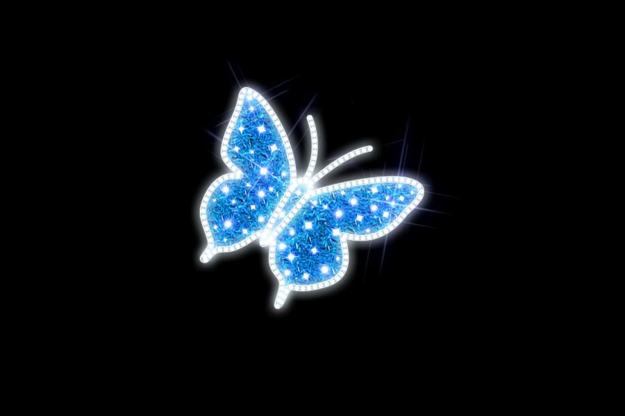 Бабочка голубая Новогодние светодиодные игрушки на уличную елку