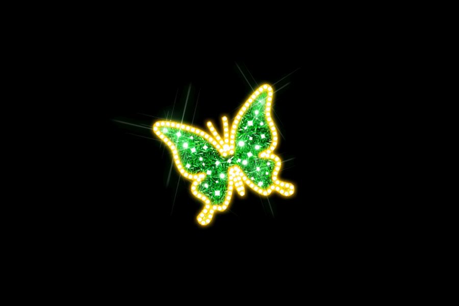 Бабочка зеленая Новогодние светодиодные игрушки на уличную елку