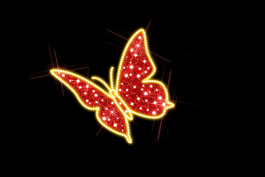 Бабочка красная Новогодние светодиодные игрушки на уличную елку